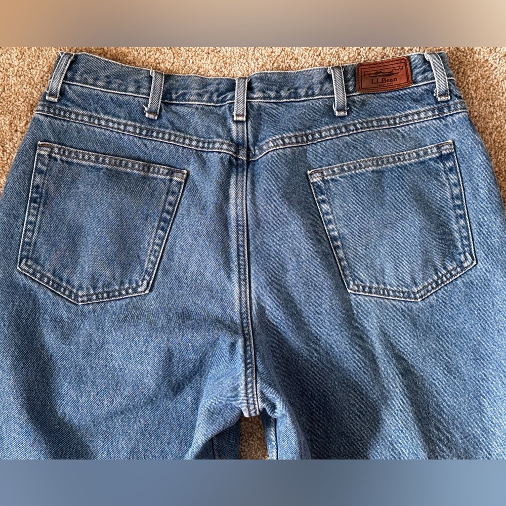 Vintage LL Bean Flannel Lined Jeans Mens 33 x 29 Blue Denim Straight Leg USA 90s - Picture 6 of 12